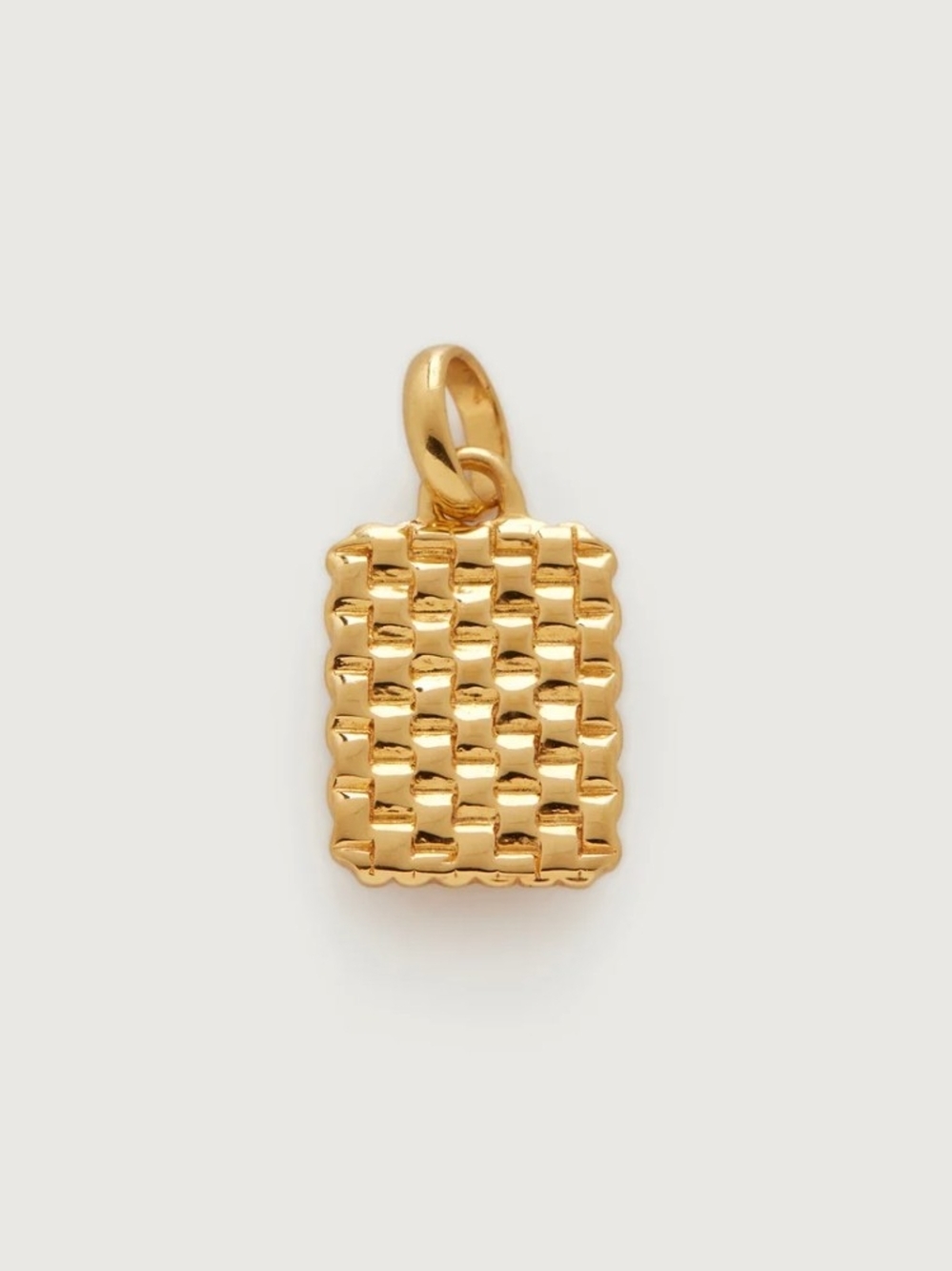 Monica Vinader 18k Gold Vermeil Heirloom Woven Rectangle Pendant